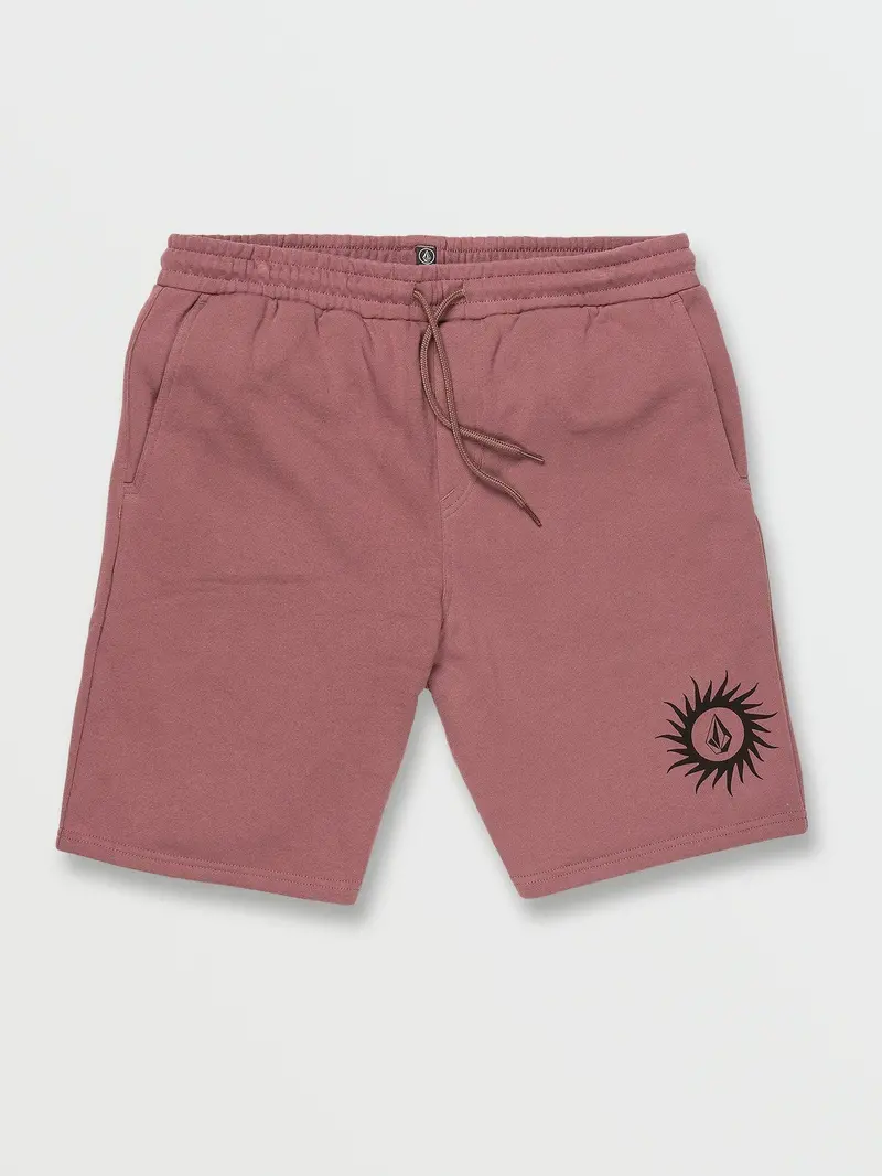 Volcom Booker Fleece Shorts – 19.5" In Bordeaux Brown 1
