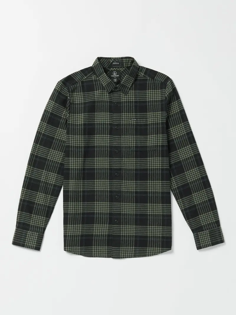 Volcom Caden Long-Sleeve Plaid Shirt In Black 1
