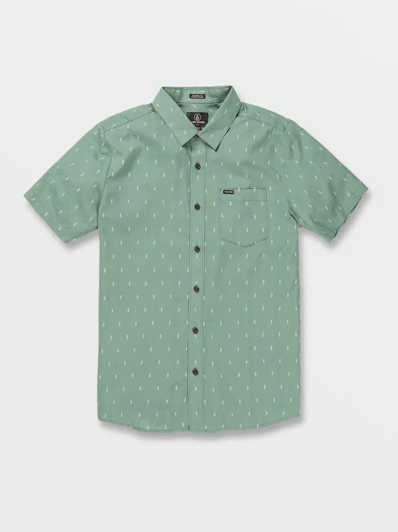 Volcom Dobbler Short-Sleeve Shirt In Dark Forest Green 1