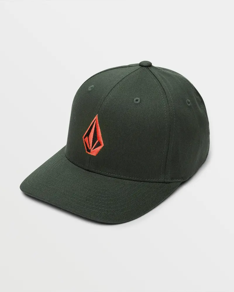 Volcom Full Stone Flexfit Cap In Dark Forest Green 1