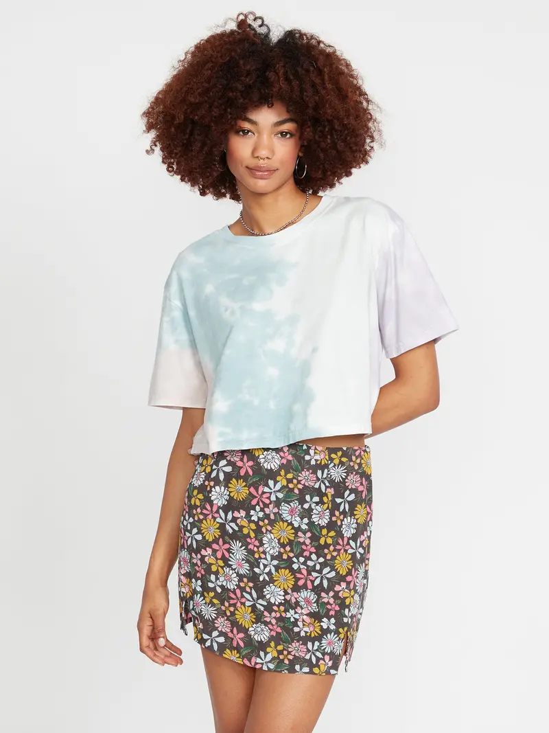 Volcom Galactic Stone Print Tee In Stone Blue 1