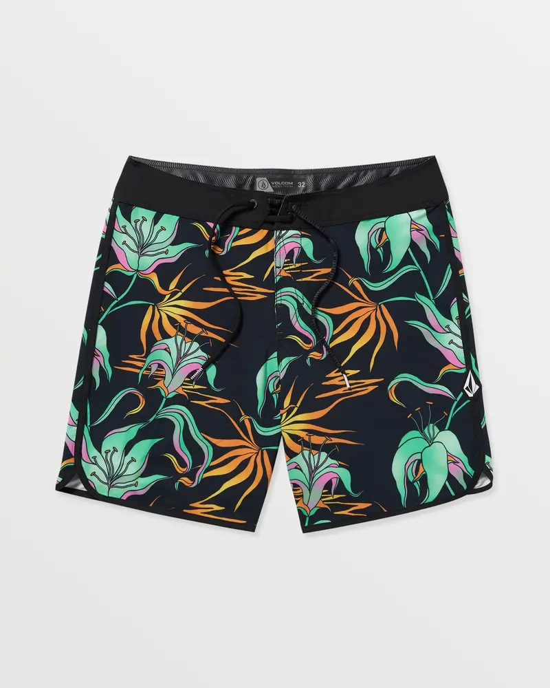 Volcom Infuse Scallop Mod 19 Boardshorts – Black & Green 1