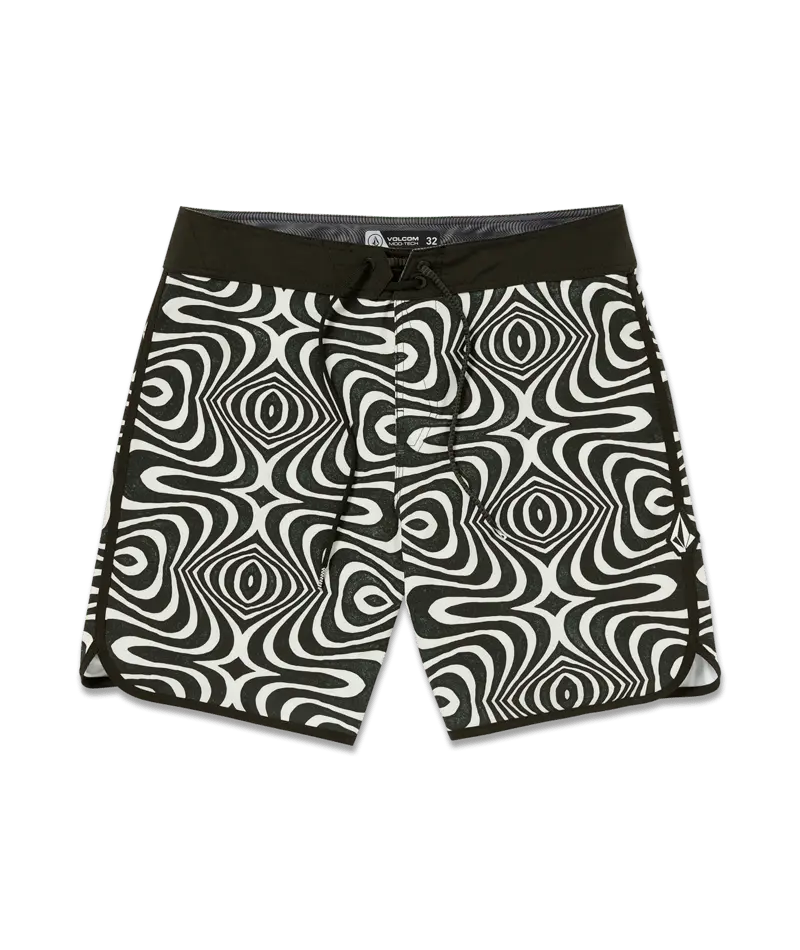 Volcom Lido White Boardshorts With Scallop Mod 19 Print 1