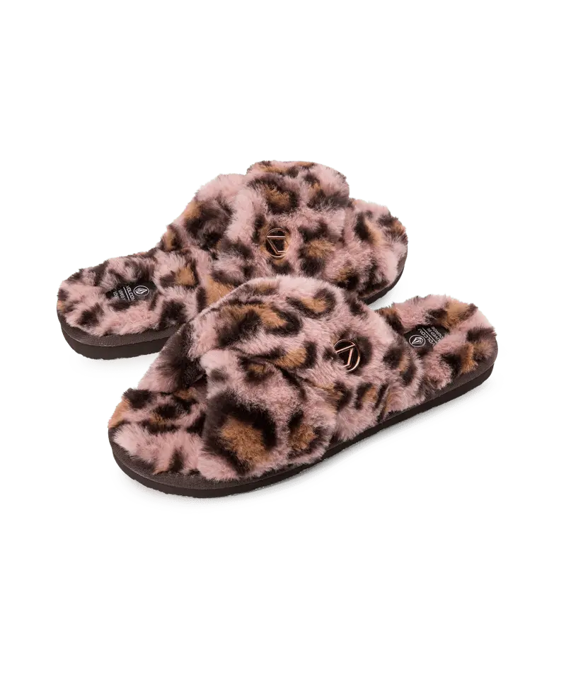Volcom Lil Slip Kids' Slippers In Raisin 1