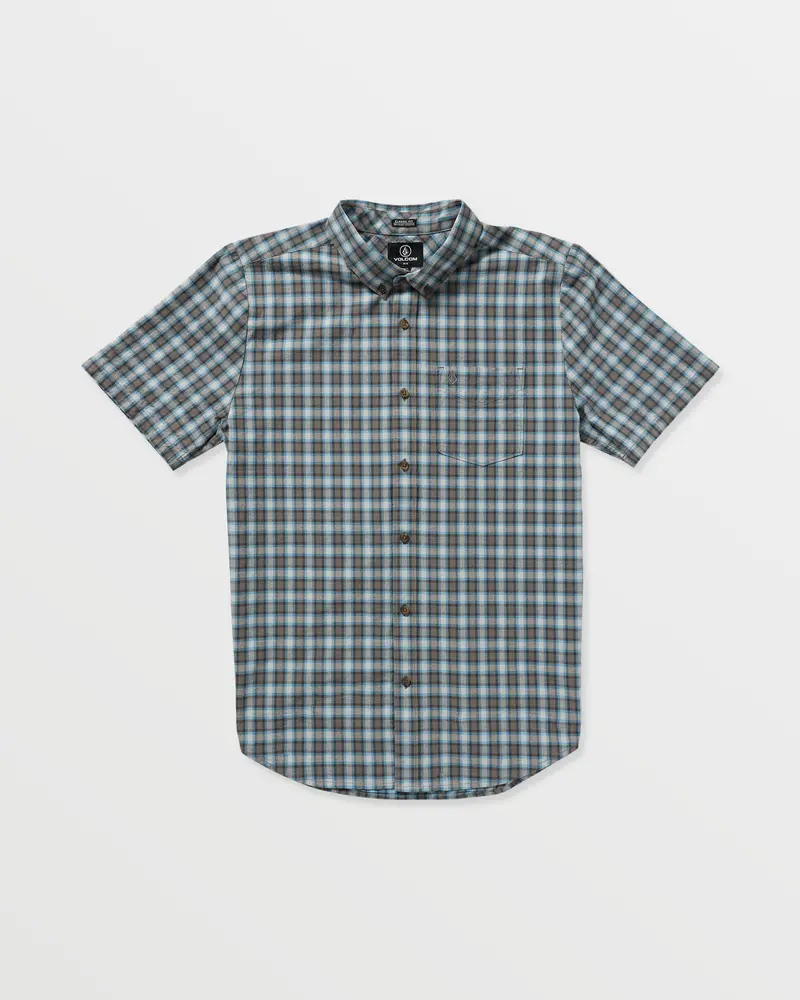 Volcom Morphew Button-Up Shirt – Distressed Used Blue 1