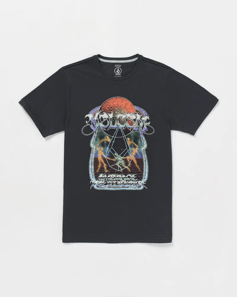 Volcom Mysto Mortal Graphic Tee In Washed Black Heather 1