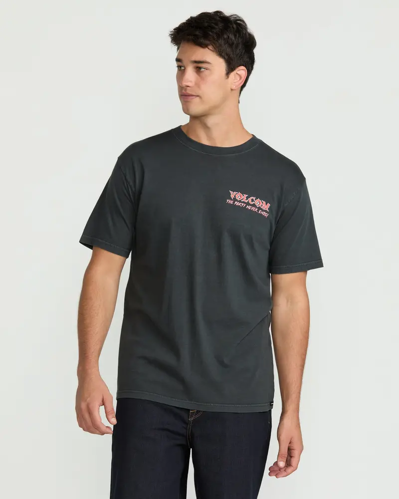 Volcom Never Ends Crewneck Tee – Stealth Gray 1