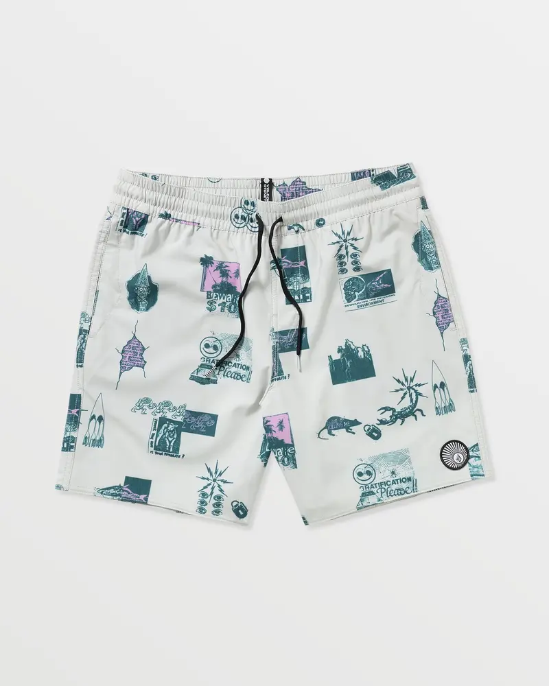 Volcom Psyche Cotton Trunk 17 Boardshorts – Stone 1