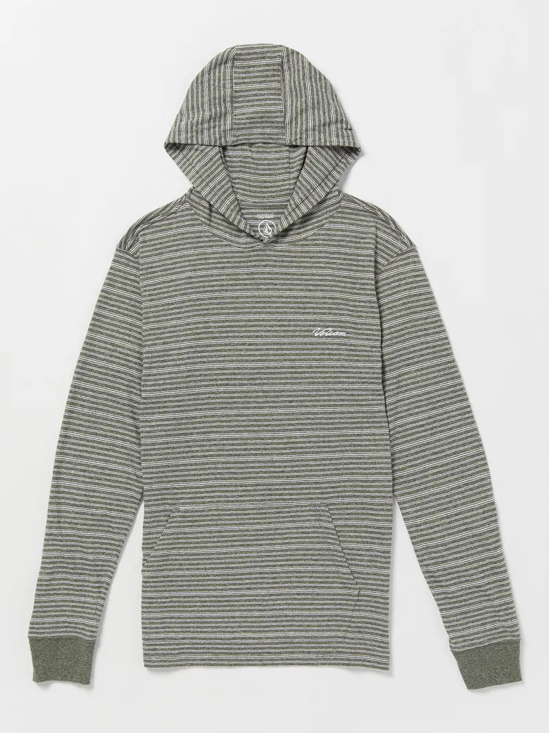 Volcom Static Stone Long-Sleeve Hooded Shirt In Stealth Black 1