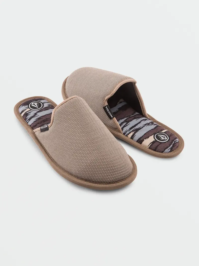 Volcom Stoney Motel Unisex Slippers In Khaki 1