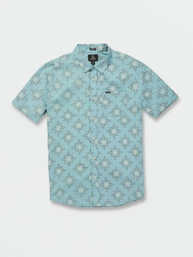 Volcom Throwing Star Short-Sleeve Shirt In Coastal Blue 1